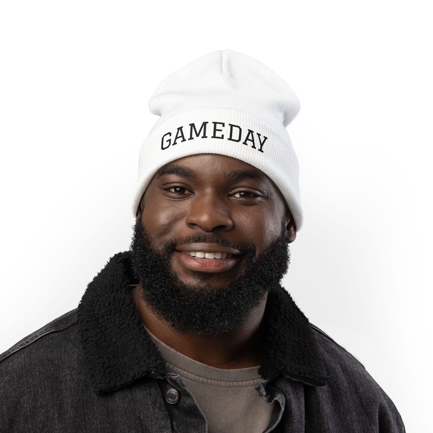 Gameday Knit Beanie, Winter Hat, Embroidered Beanie, Sports Fan Accessory, Cozy Knit Hat, Gift for Sports Lovers