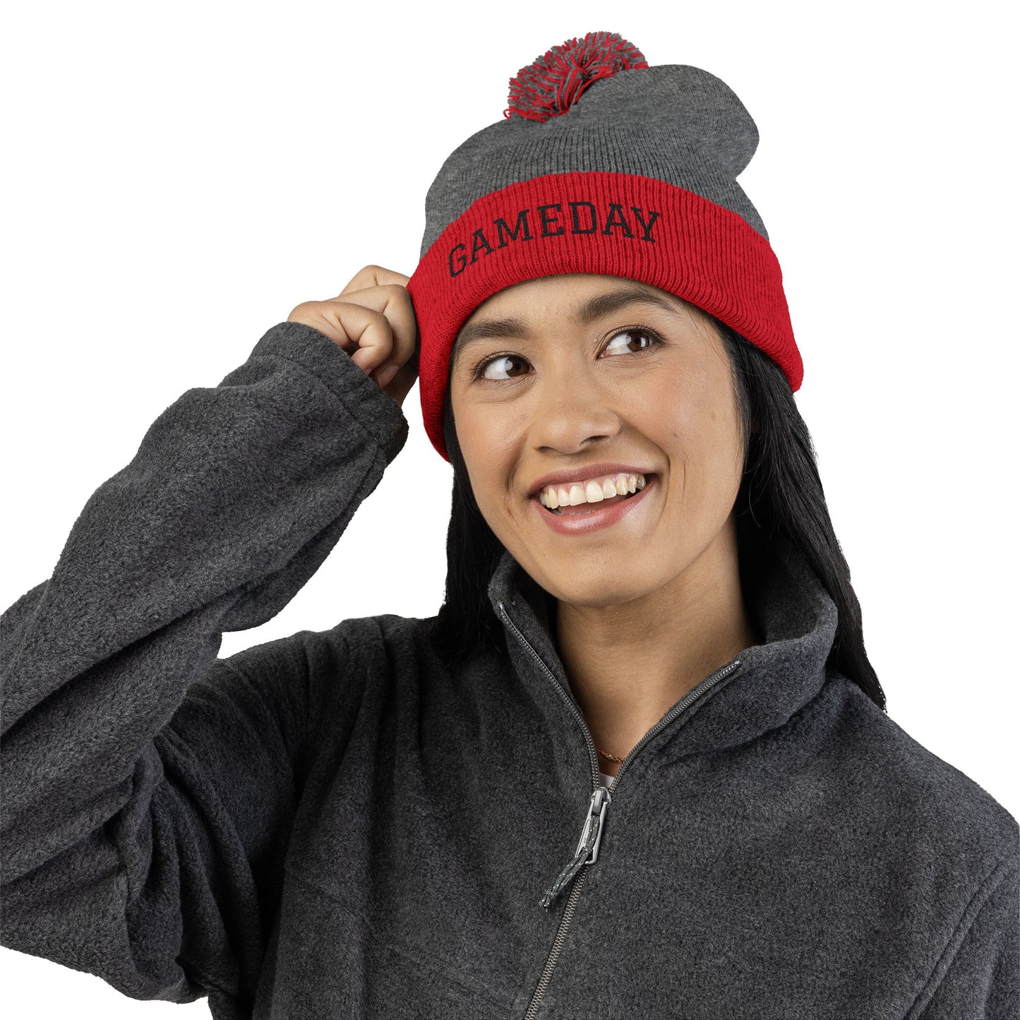 Gameday Pom-Pom Knit Cap - Cozy Beanie for Sports Enthusiasts, Perfect Gift for Winter, Tailgate, Outdoor Adventures, Casual Wear
