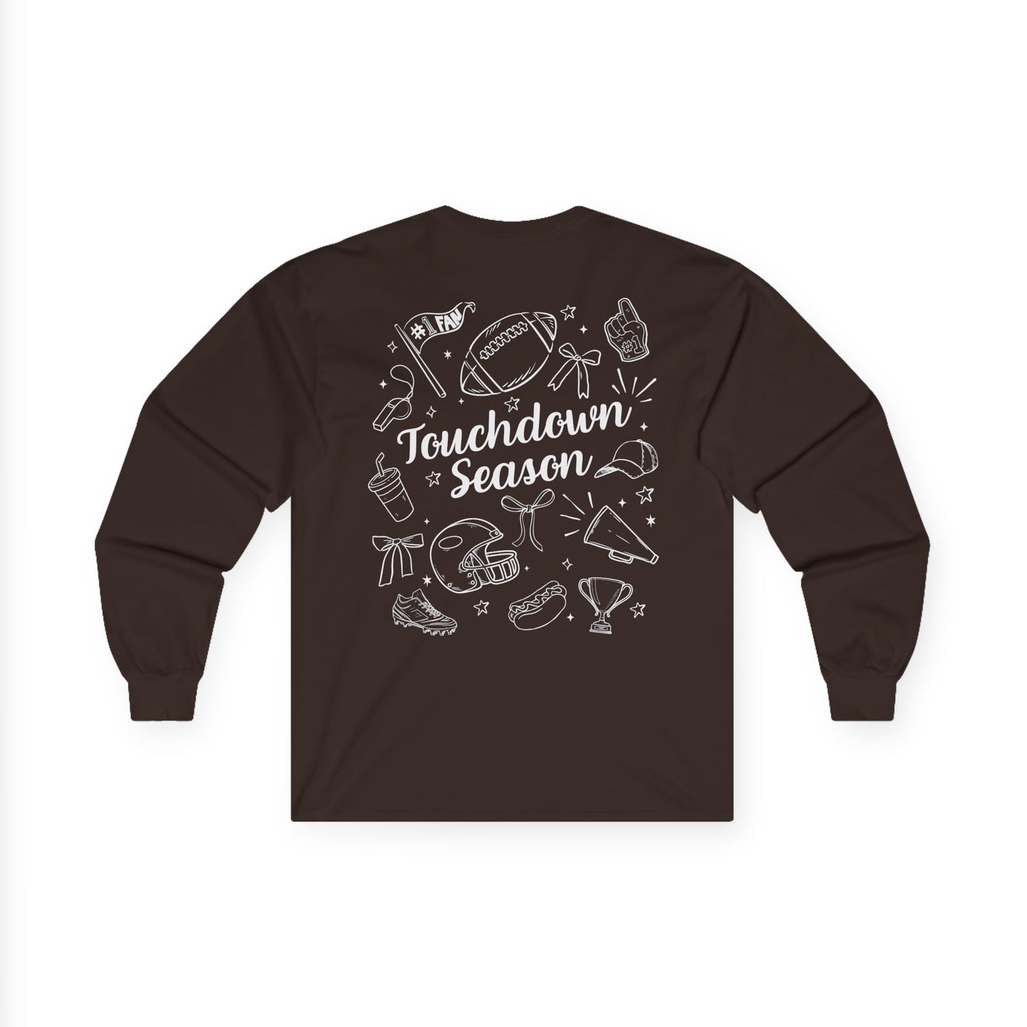 Touchdown Season Unisex Long Sleeve Tee, Football Fan Gear, Game Day Apparel, Holiday Gifts, Sports Lover Gift