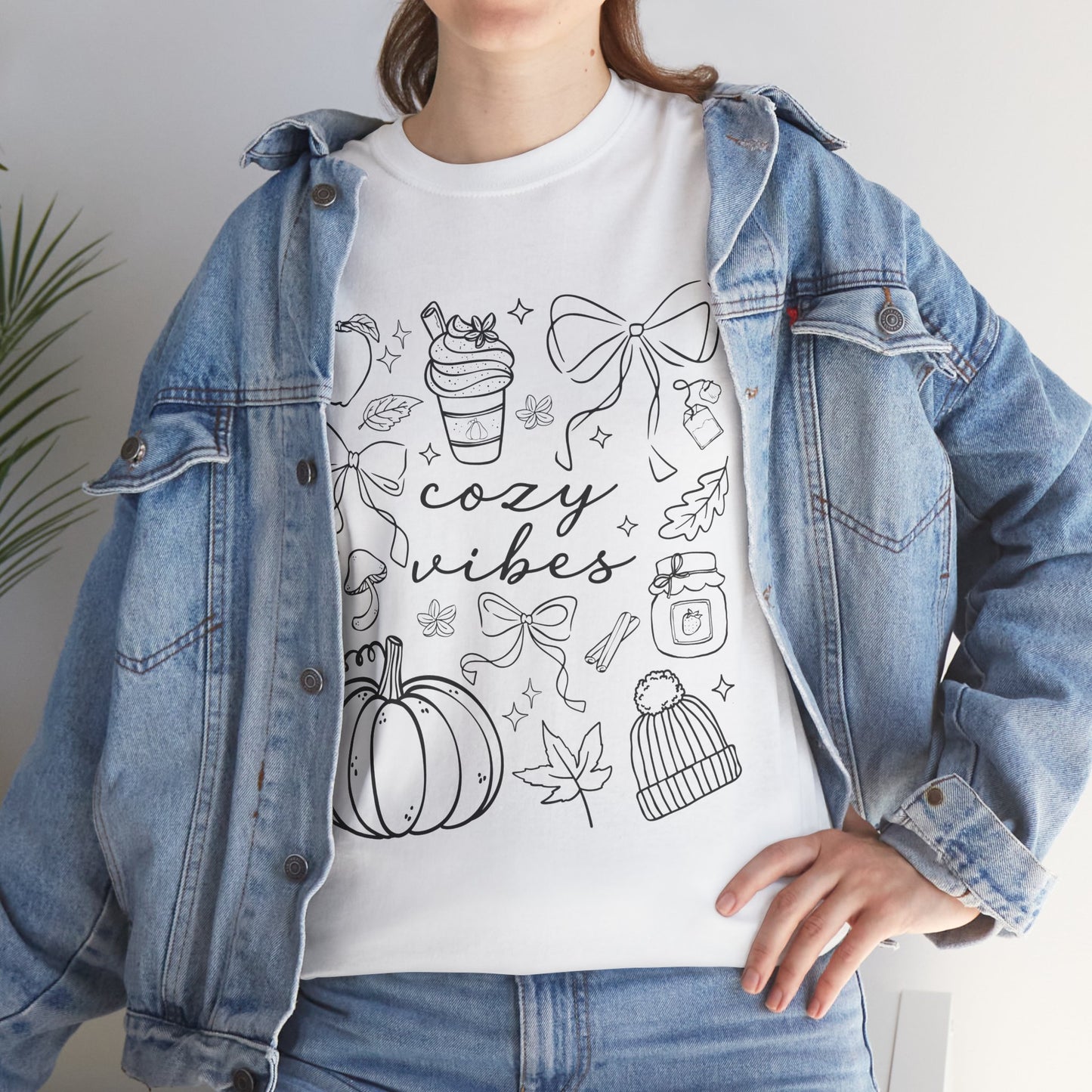 Cozy Vibes Unisex Cotton Tee, Fall Apparel, Gift for Friends, Halloween Top, Autumn Fashion