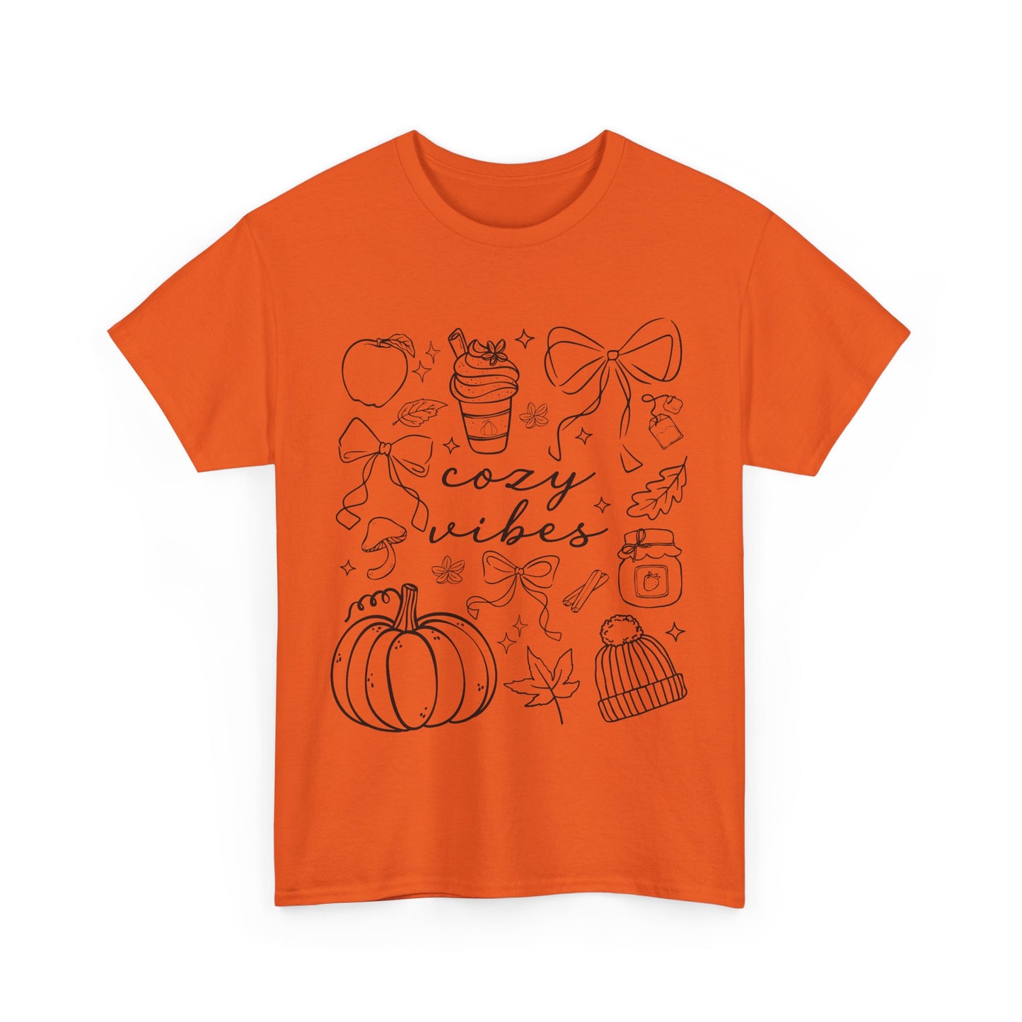 Cozy Vibes Unisex Cotton Tee, Fall Apparel, Gift for Friends, Halloween Top, Autumn Fashion