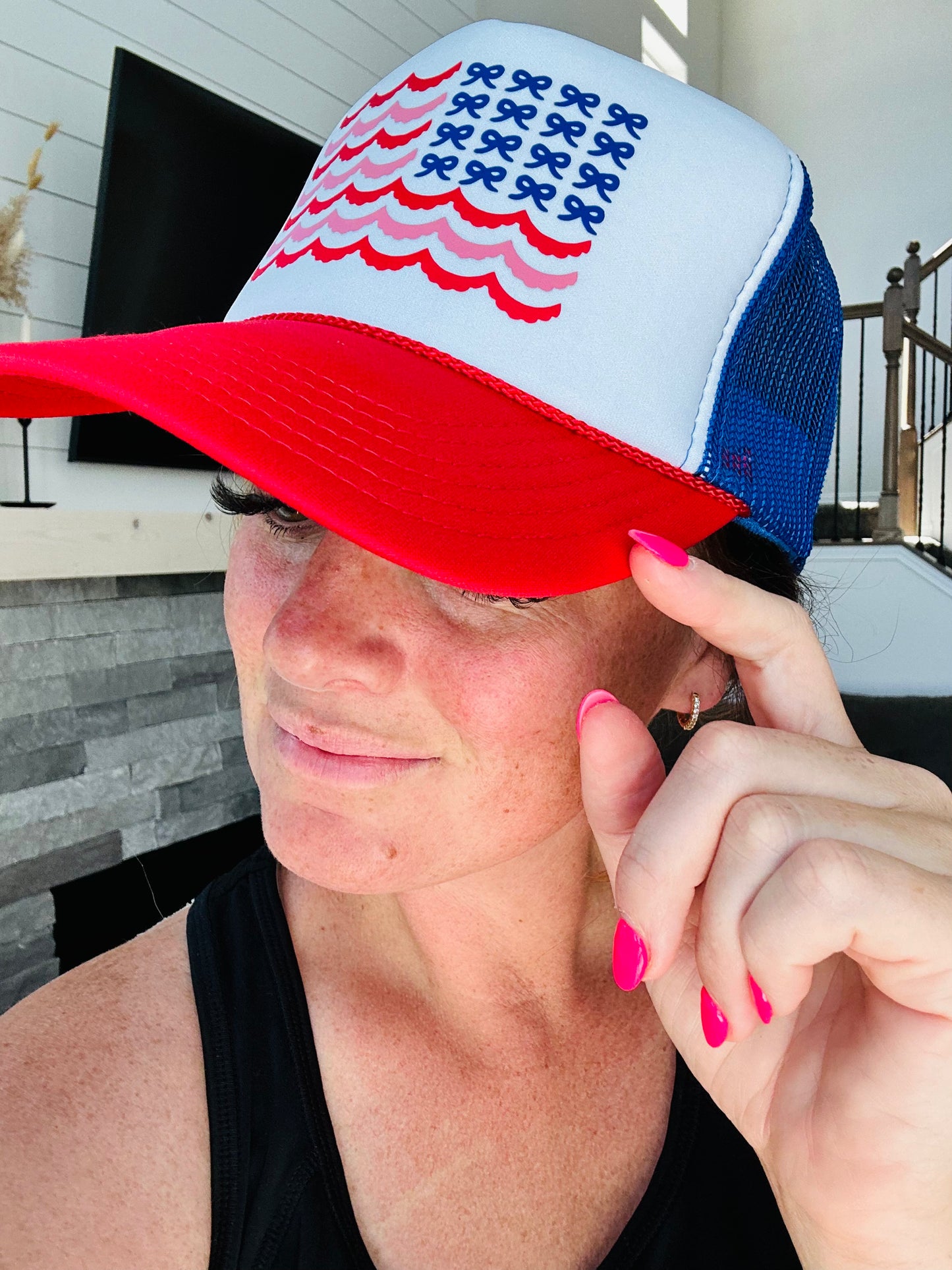 Girly USA flag hat