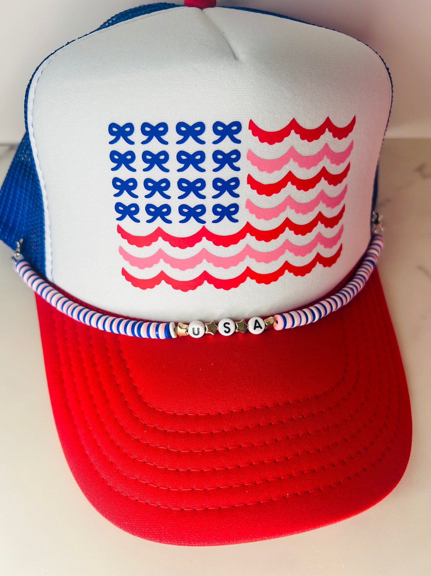 Girly USA flag hat