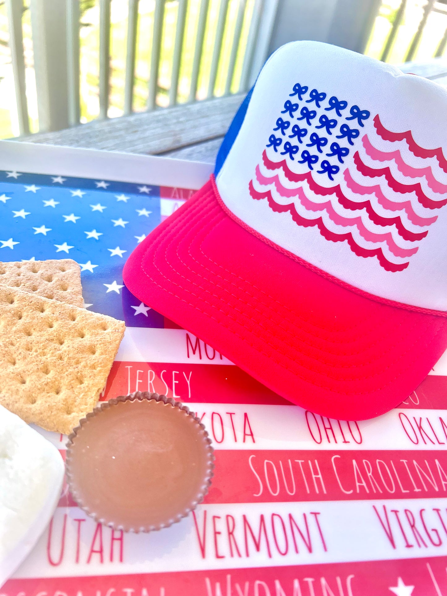 Girly USA flag hat