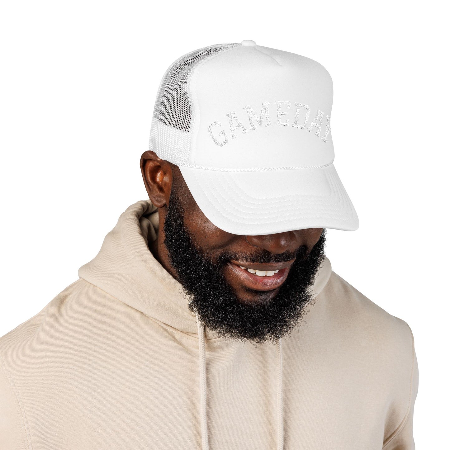 Gameday Embroidered Foam Trucker Hat, Casual Sports Hat, Outdoor Cap, Festival Headwear, Gift for Sports Fans, Summer Accessory