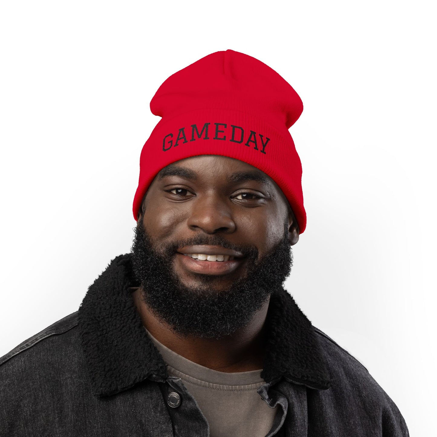 Gameday Knit Beanie, Winter Hat, Embroidered Beanie, Sports Fan Accessory, Cozy Knit Hat, Gift for Sports Lovers