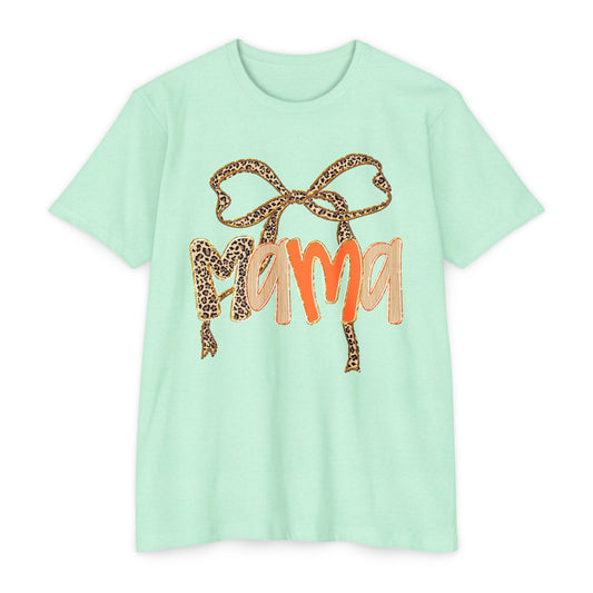 Mama Leopard Print T-Shirt | Unisex CVC Tee for Mother's Day, Birthdays, Family Gatherings, Gifts, Casual Wear