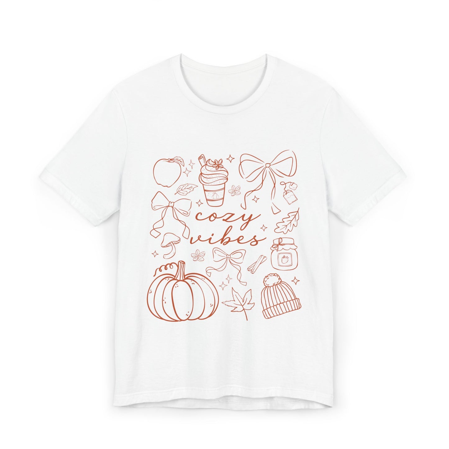 Jersey T-Shirt Cozy Vibes Pumpkins and Bows