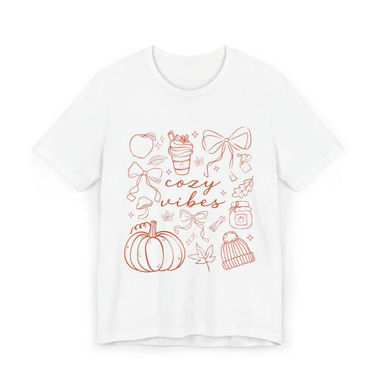 Jersey T-Shirt Cozy Vibes Pumpkins and Bows