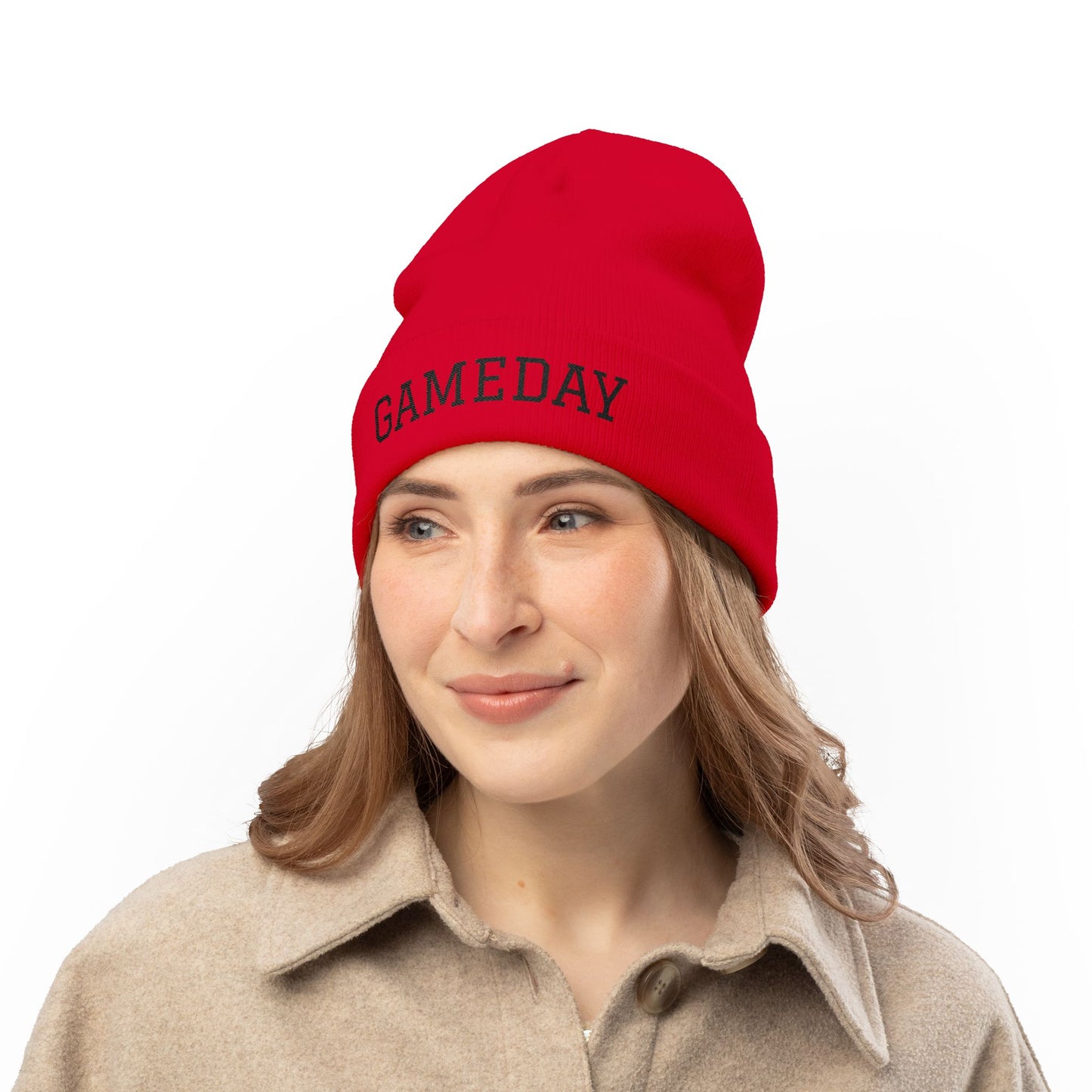Gameday Knit Beanie, Winter Hat, Embroidered Beanie, Sports Fan Accessory, Cozy Knit Hat, Gift for Sports Lovers
