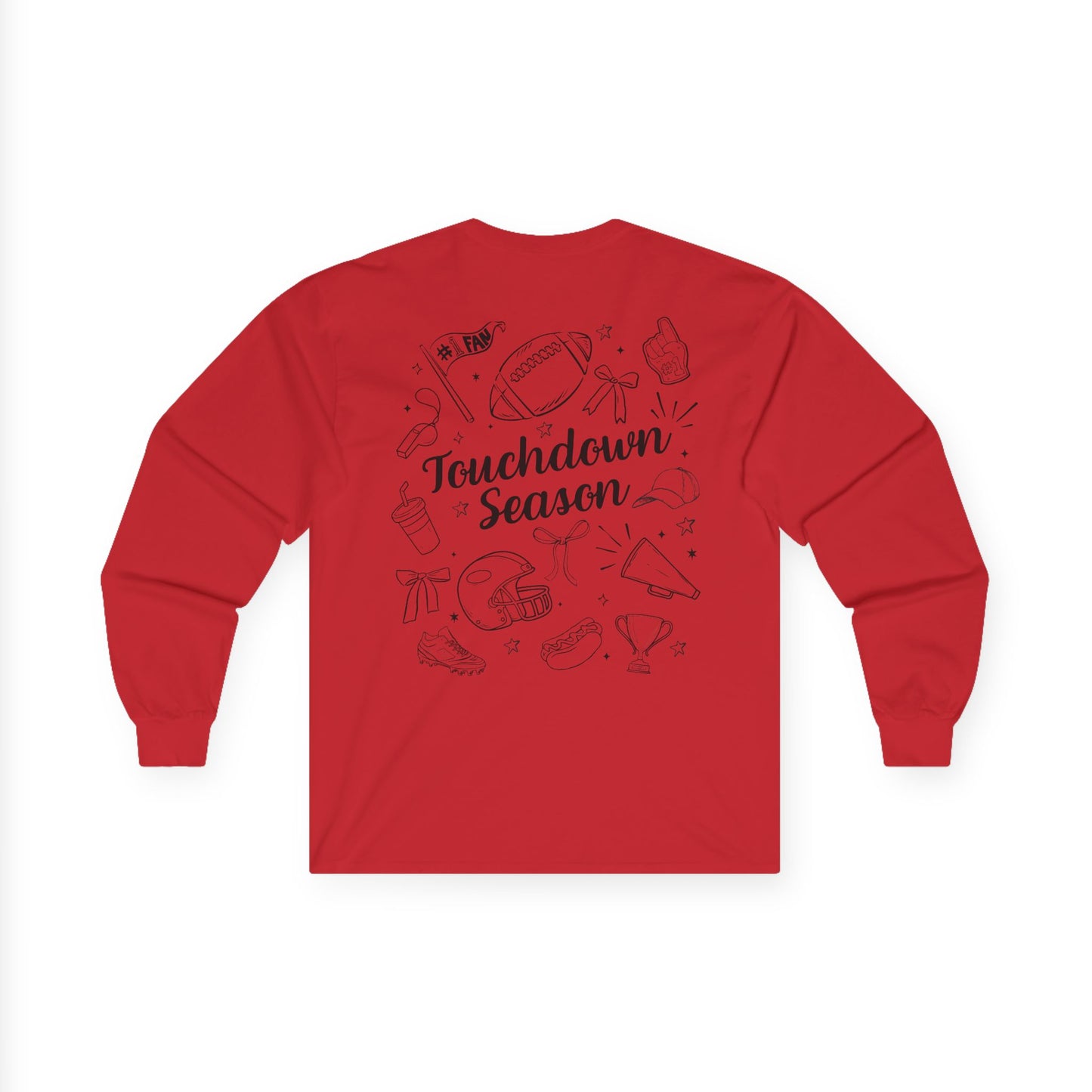 Touchdown Season Long Sleeve Tee | Unisex Cotton Shirt for Football Fans, Sports Gift, Game Day Apparel, Comfy Layering, Casual Style