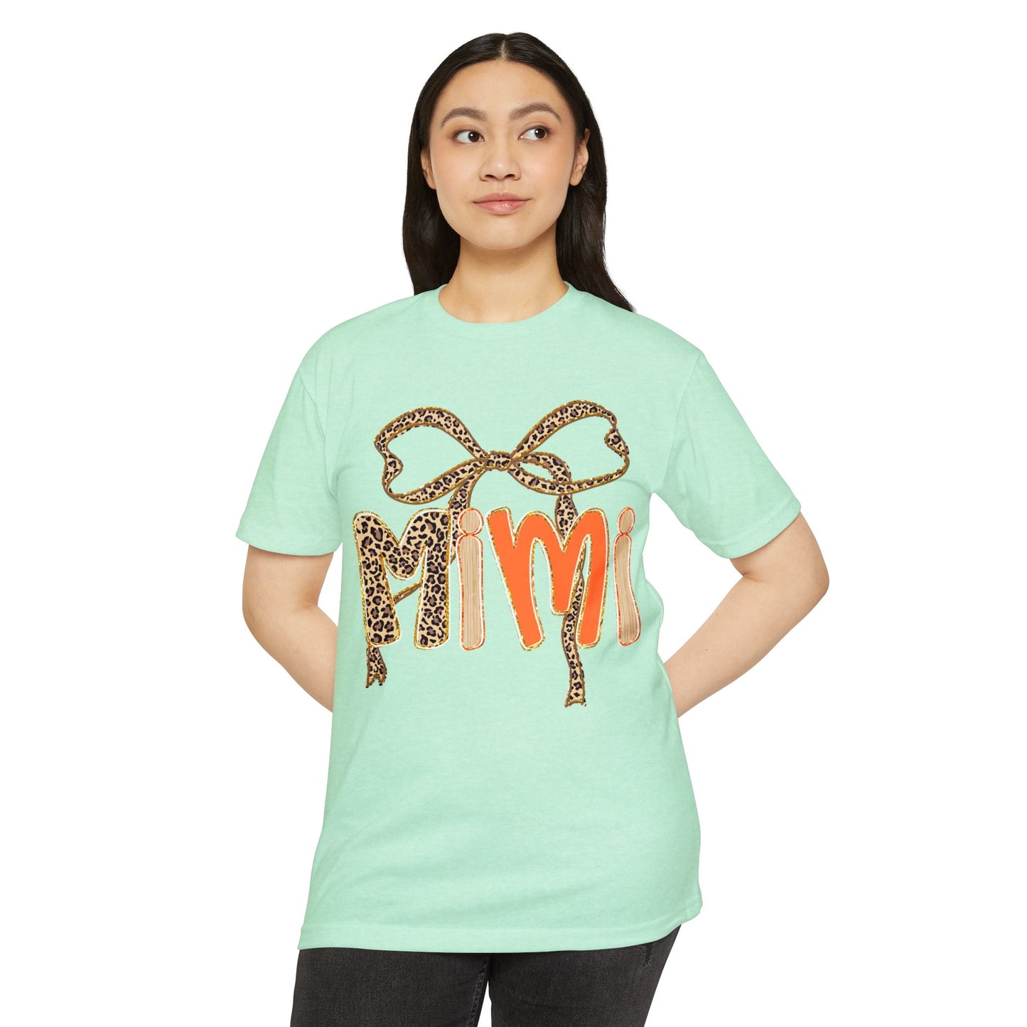 Mimi Leopard Print T-Shirt, Casual Tee Gift for Moms, Birthday Celebration, Animal Print Apparel, Trendy Women's Top
