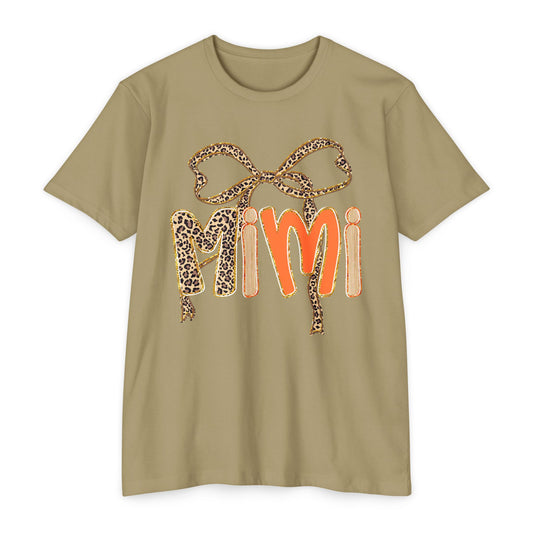 Mimi Leopard Print T-Shirt, Casual Tee Gift for Moms, Birthday Celebration, Animal Print Apparel, Trendy Women's Top