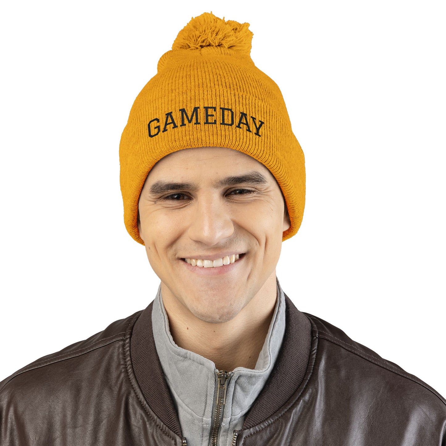 Gameday Pom-Pom Knit Cap - Cozy Beanie for Sports Enthusiasts, Perfect Gift for Winter, Tailgate, Outdoor Adventures, Casual Wear