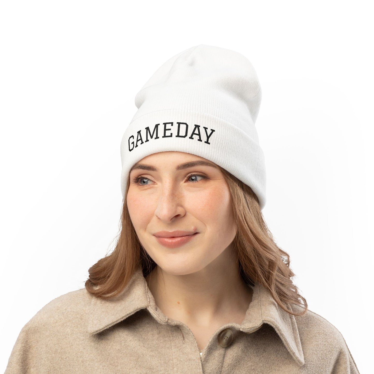 Gameday Knit Beanie, Winter Hat, Embroidered Beanie, Sports Fan Accessory, Cozy Knit Hat, Gift for Sports Lovers