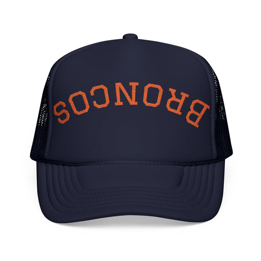 Broncos Embroidered Foam Trucker Hat, Perfect for Sports Fans, Gift for Men, Casual Style, Vintage Look, Adjustable Cap