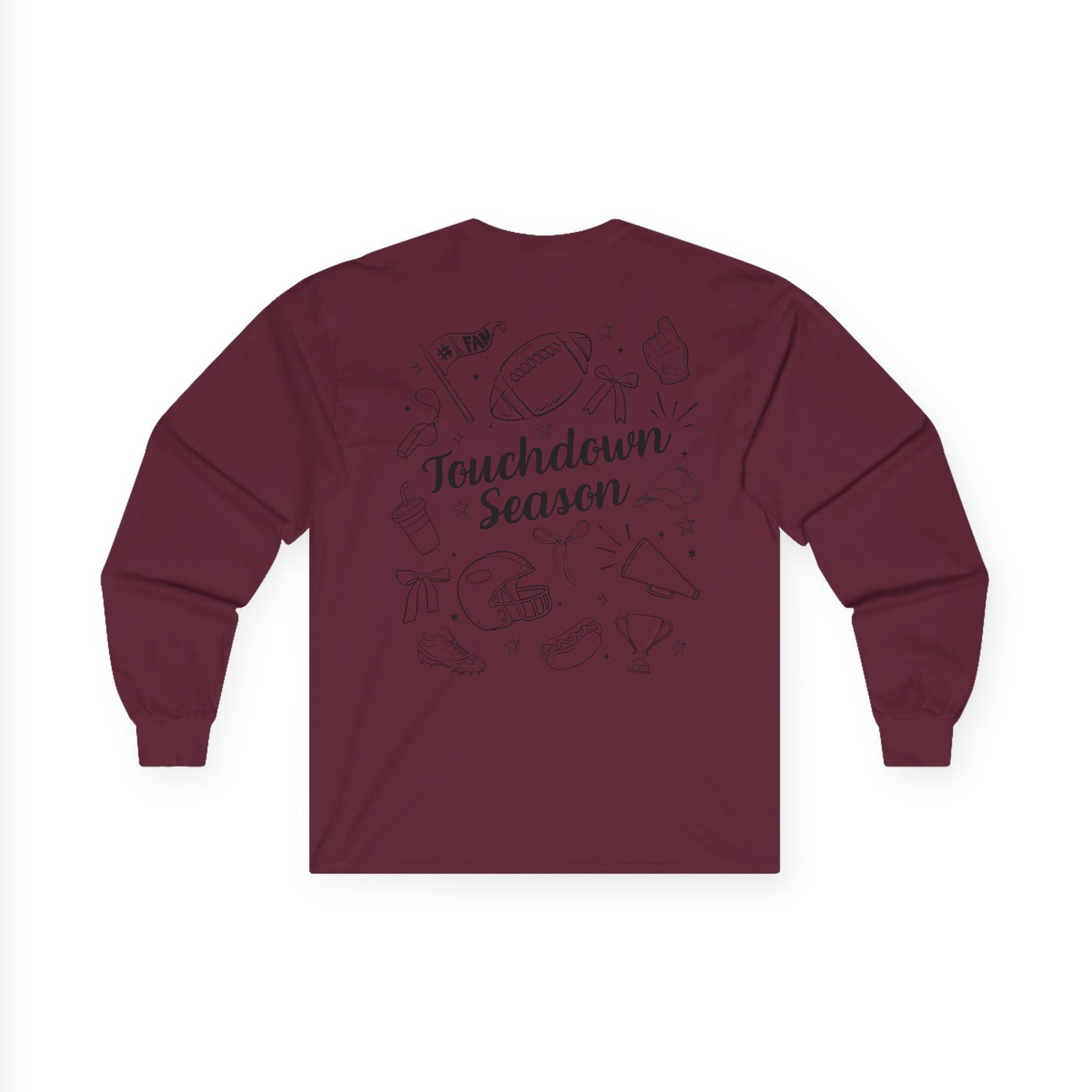 Touchdown Season Long Sleeve Tee | Unisex Cotton Shirt for Football Fans, Sports Gift, Game Day Apparel, Comfy Layering, Casual Style