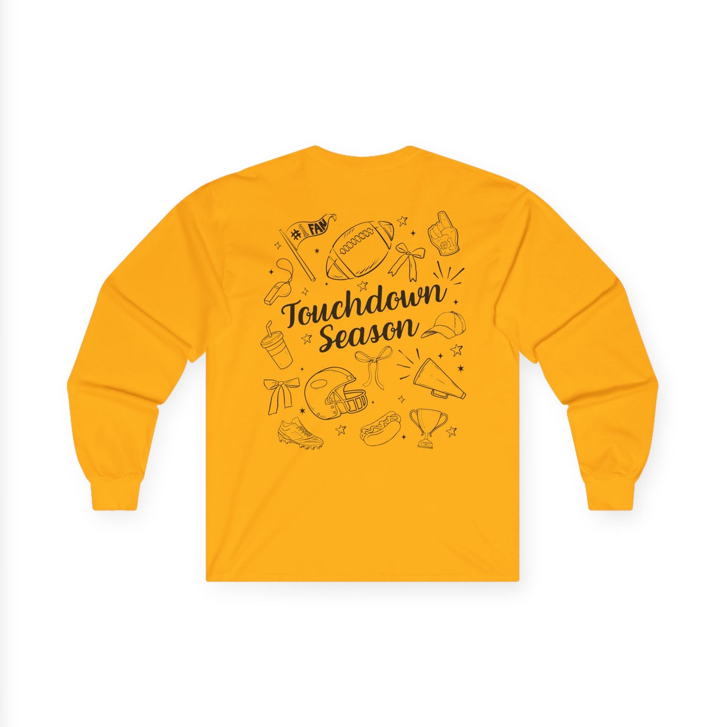 Touchdown Season Long Sleeve Tee | Unisex Cotton Shirt for Football Fans, Sports Gift, Game Day Apparel, Comfy Layering, Casual Style
