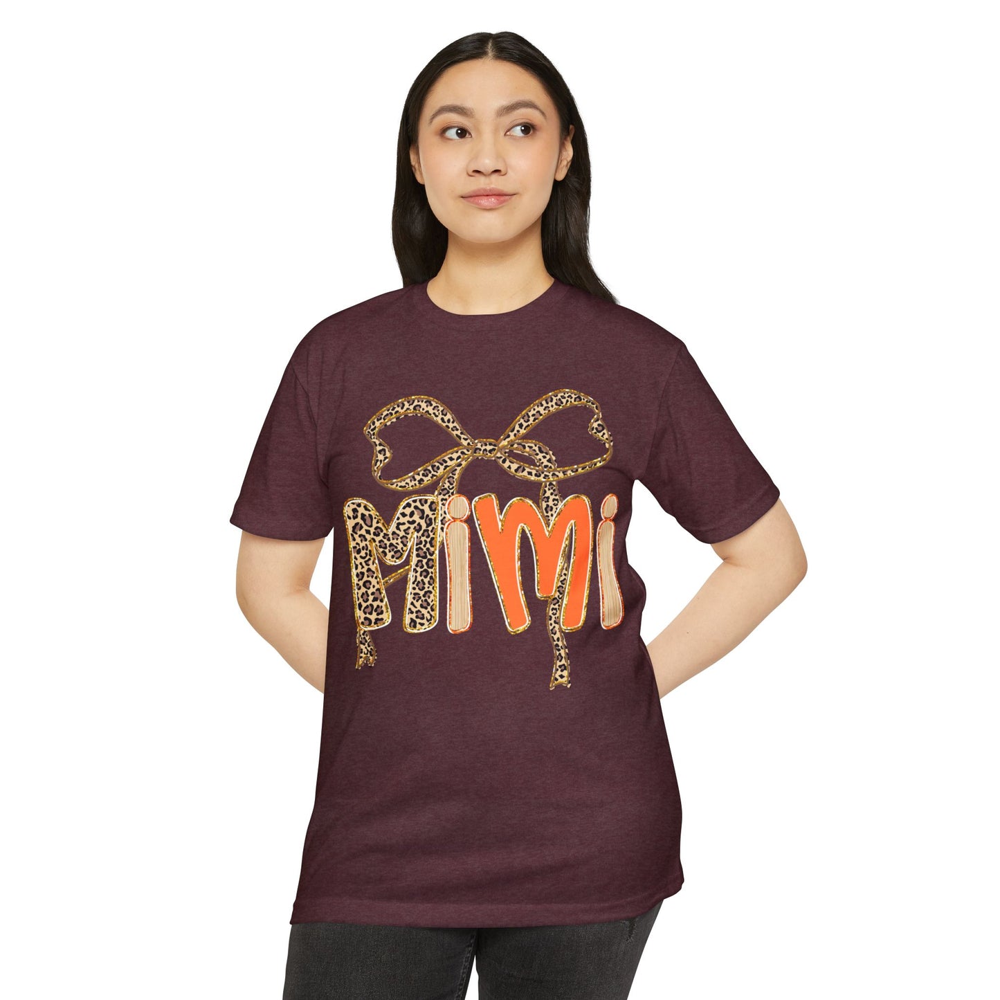 Mimi Leopard Print T-Shirt, Casual Tee Gift for Moms, Birthday Celebration, Animal Print Apparel, Trendy Women's Top