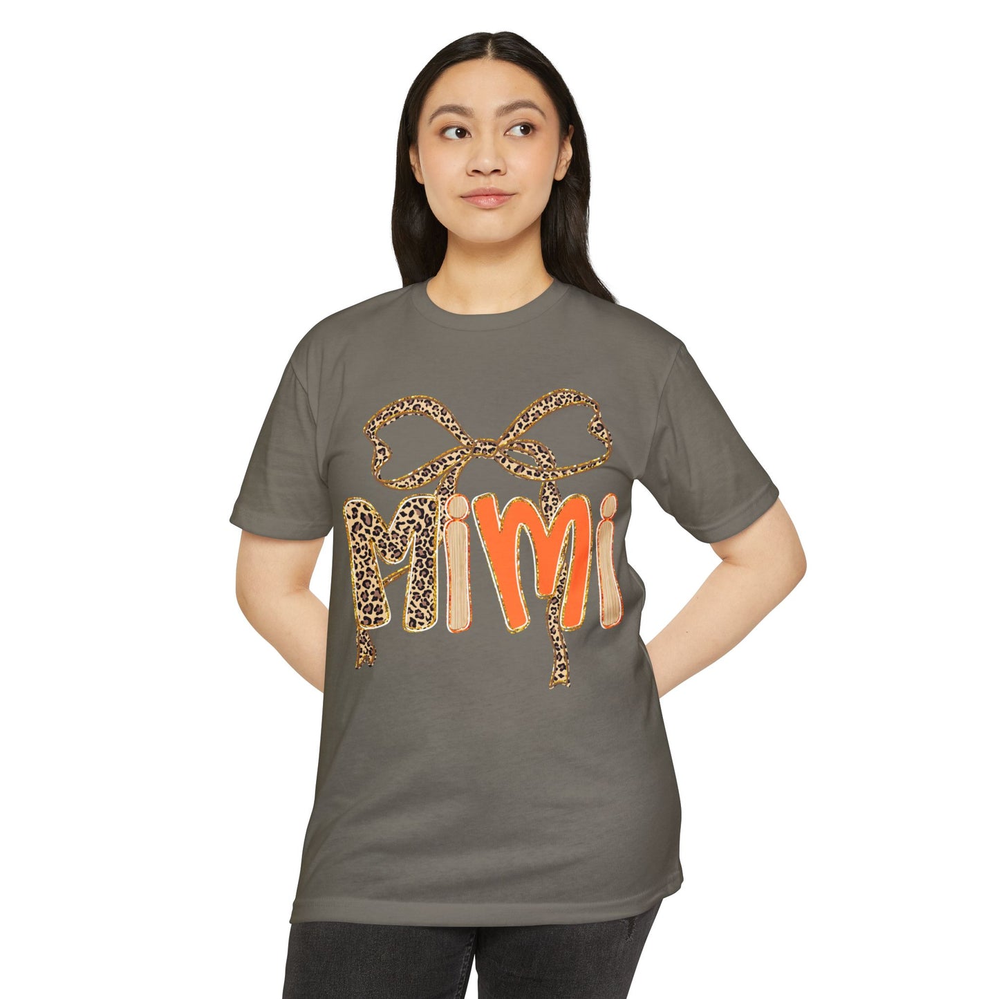 Mimi Leopard Print T-Shirt, Casual Tee Gift for Moms, Birthday Celebration, Animal Print Apparel, Trendy Women's Top