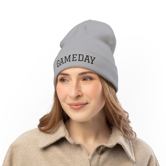 Gameday Knit Beanie, Winter Hat, Embroidered Beanie, Sports Fan Accessory, Cozy Knit Hat, Gift for Sports Lovers
