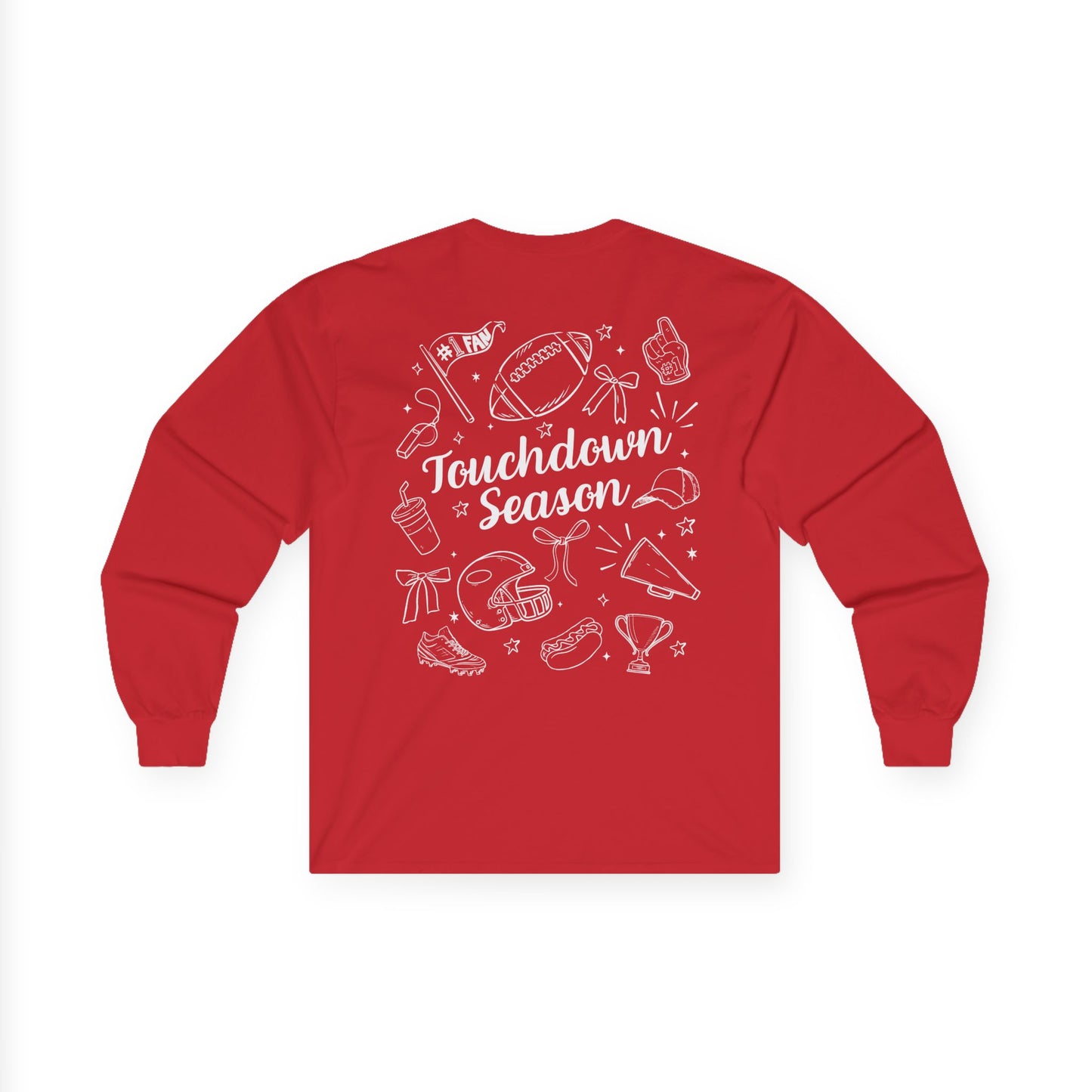 Touchdown Season Unisex Long Sleeve Tee, Football Fan Gear, Game Day Apparel, Holiday Gifts, Sports Lover Gift
