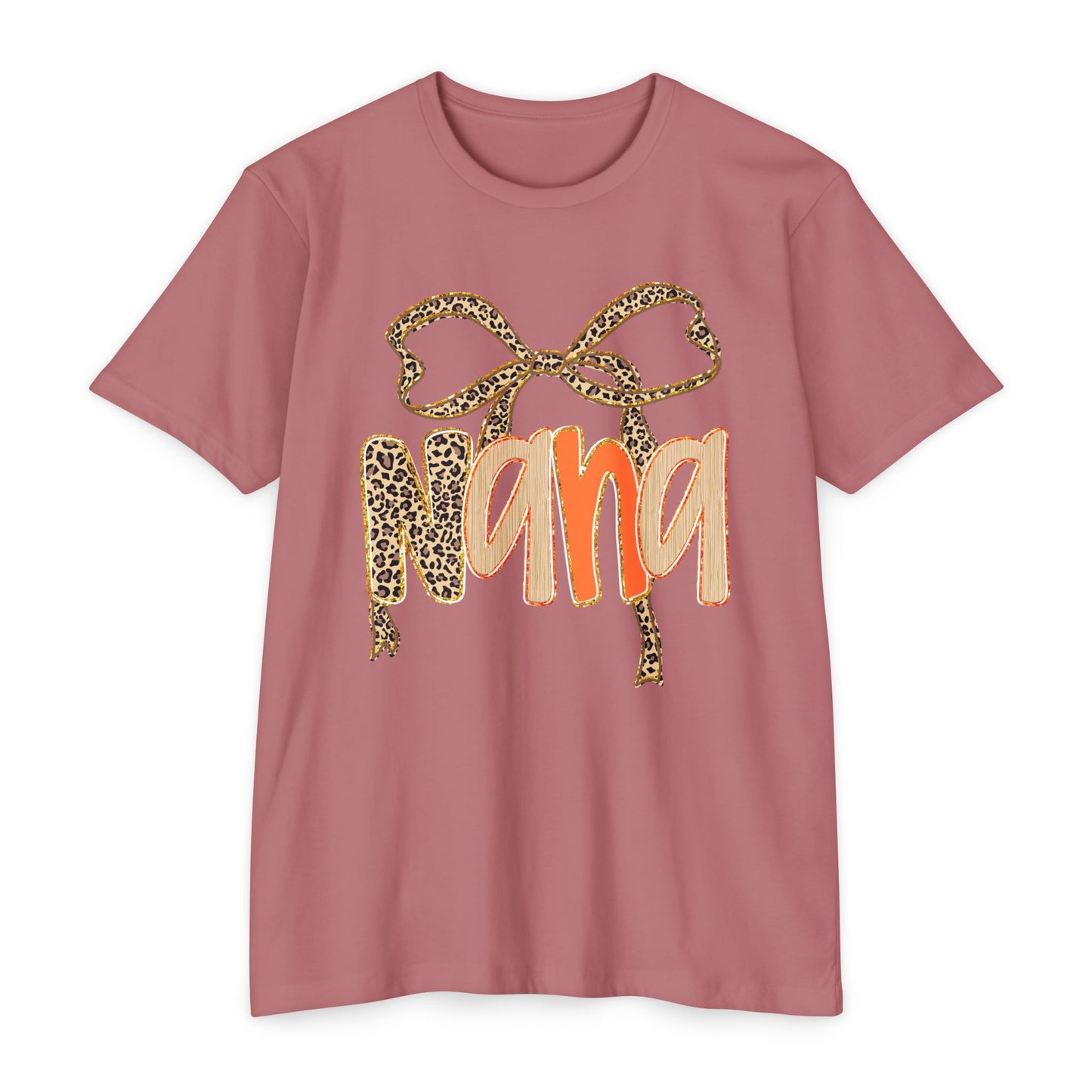 Leopard Bow Nana T-shirt, Unisex Graphic Tee for Grandmothers, Mother's Day Gift, Birthday Shirt, Cute Casual Wear