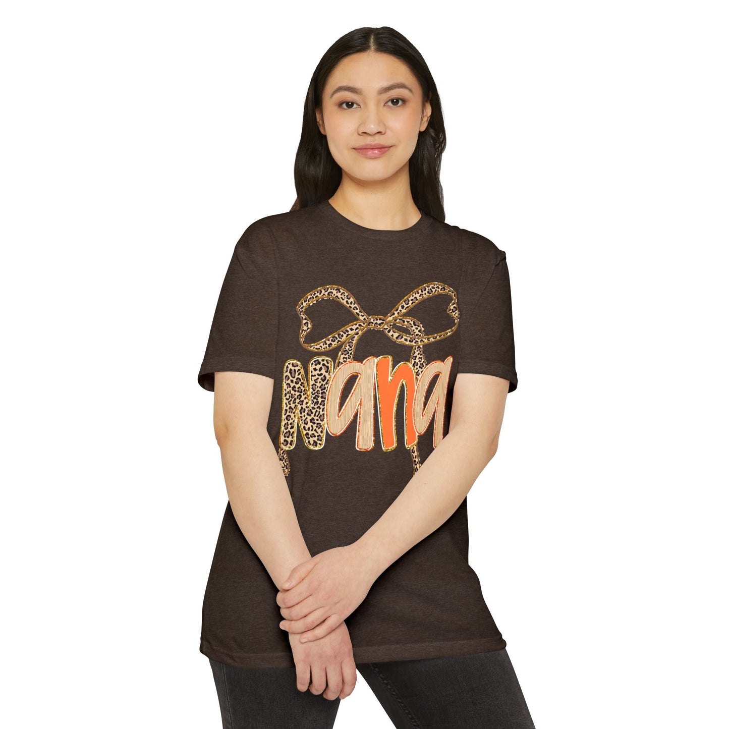 Leopard Bow Nana T-shirt, Unisex Graphic Tee for Grandmothers, Mother's Day Gift, Birthday Shirt, Cute Casual Wear