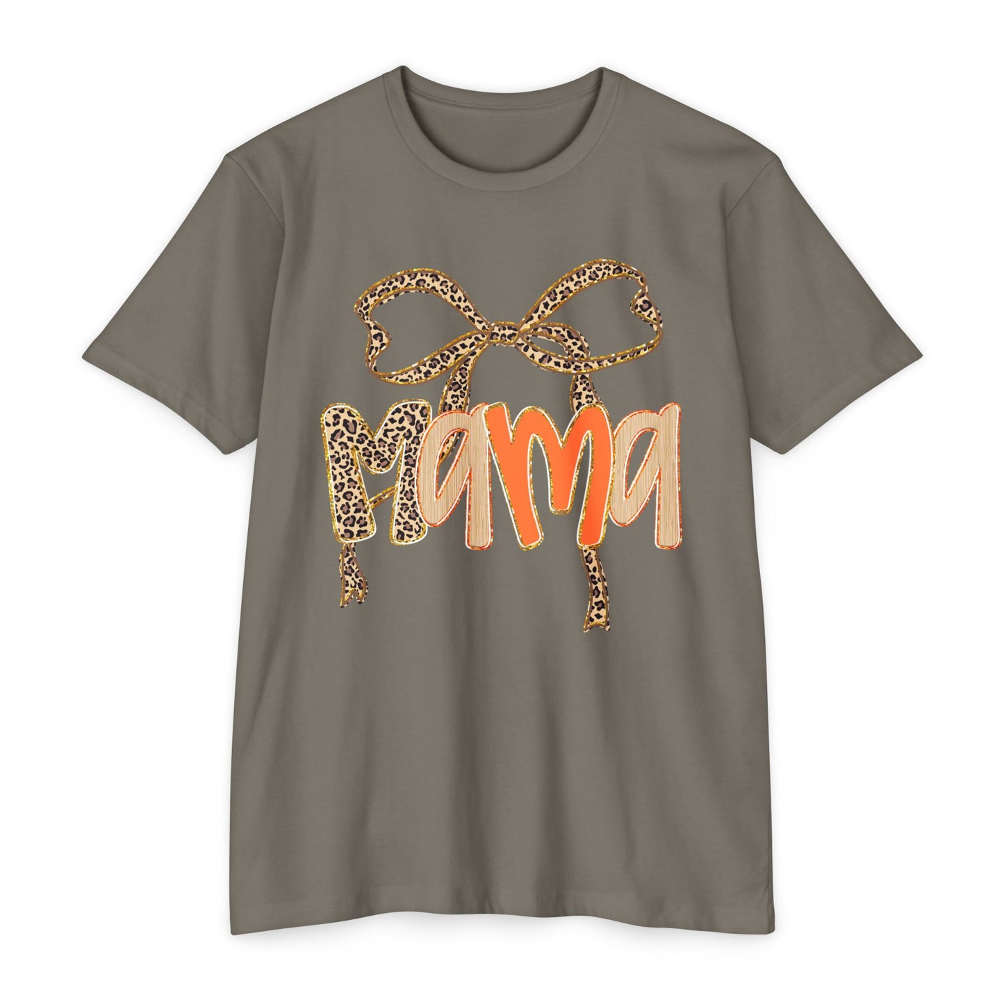 Mama Leopard Print T-Shirt | Unisex CVC Tee for Mother's Day, Birthdays, Family Gatherings, Gifts, Casual Wear