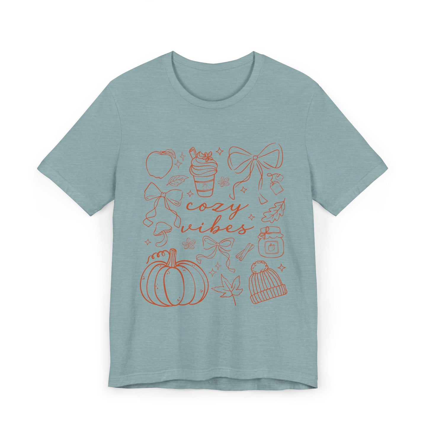 Jersey T-Shirt Cozy Vibes Pumpkins and Bows
