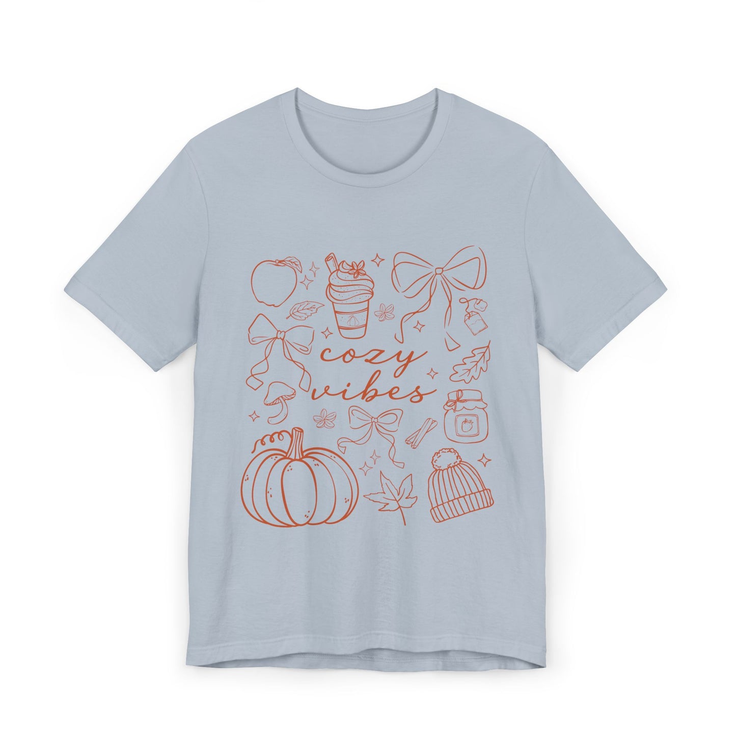Jersey T-Shirt Cozy Vibes Pumpkins and Bows