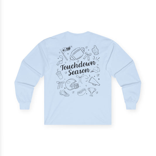 Touchdown Season Long Sleeve Tee | Unisex Cotton Shirt for Football Fans, Sports Gift, Game Day Apparel, Comfy Layering, Casual Style