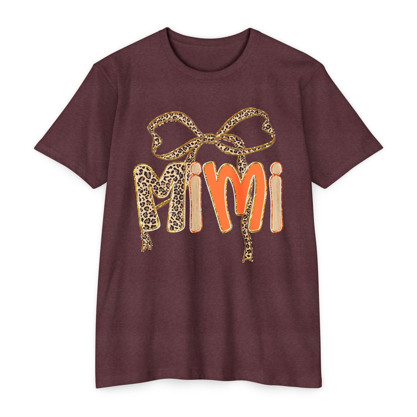Mimi Leopard Print T-Shirt, Casual Tee Gift for Moms, Birthday Celebration, Animal Print Apparel, Trendy Women's Top