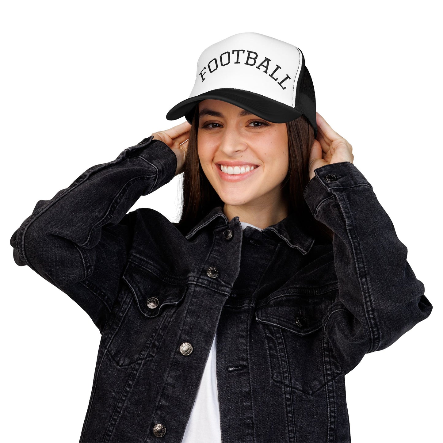 Football Embroidered Foam Trucker Hat | Sports Cap, Gift for Athletes, Summer Hat, Outdoor Activities, Fan Gear