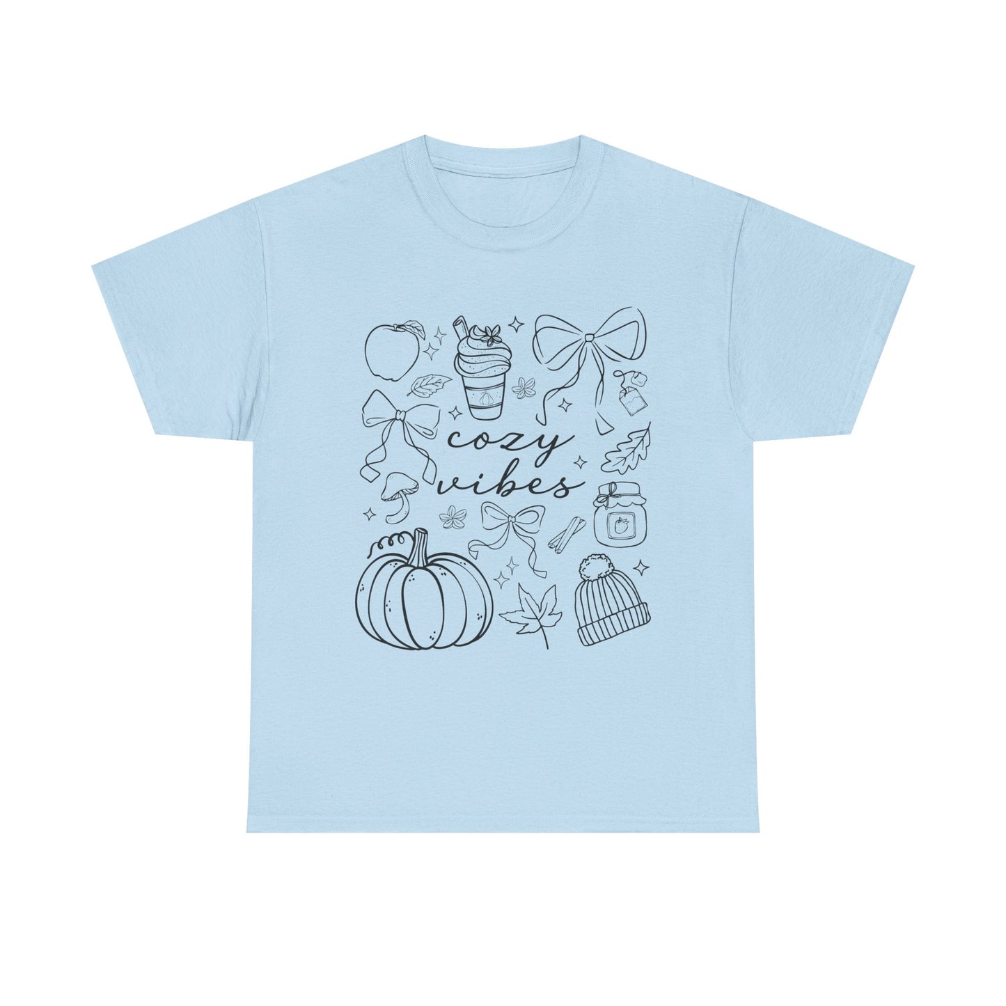 Cozy Vibes Unisex Cotton Tee, Fall Apparel, Gift for Friends, Halloween Top, Autumn Fashion