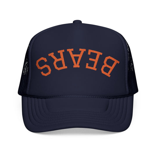 chicago bears Embroidered Foam Trucker Hat, Vintage Baseball Cap, Outdoor Hat, Casual Wear, Gift for Him, Custom Hat