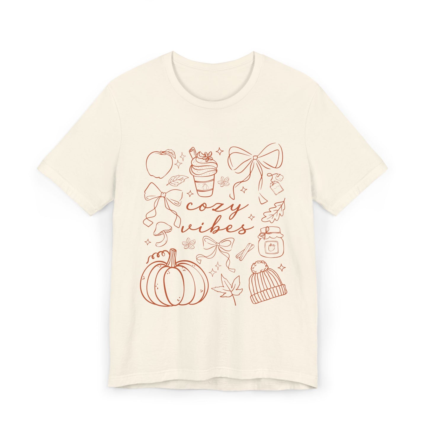 Jersey T-Shirt Cozy Vibes Pumpkins and Bows