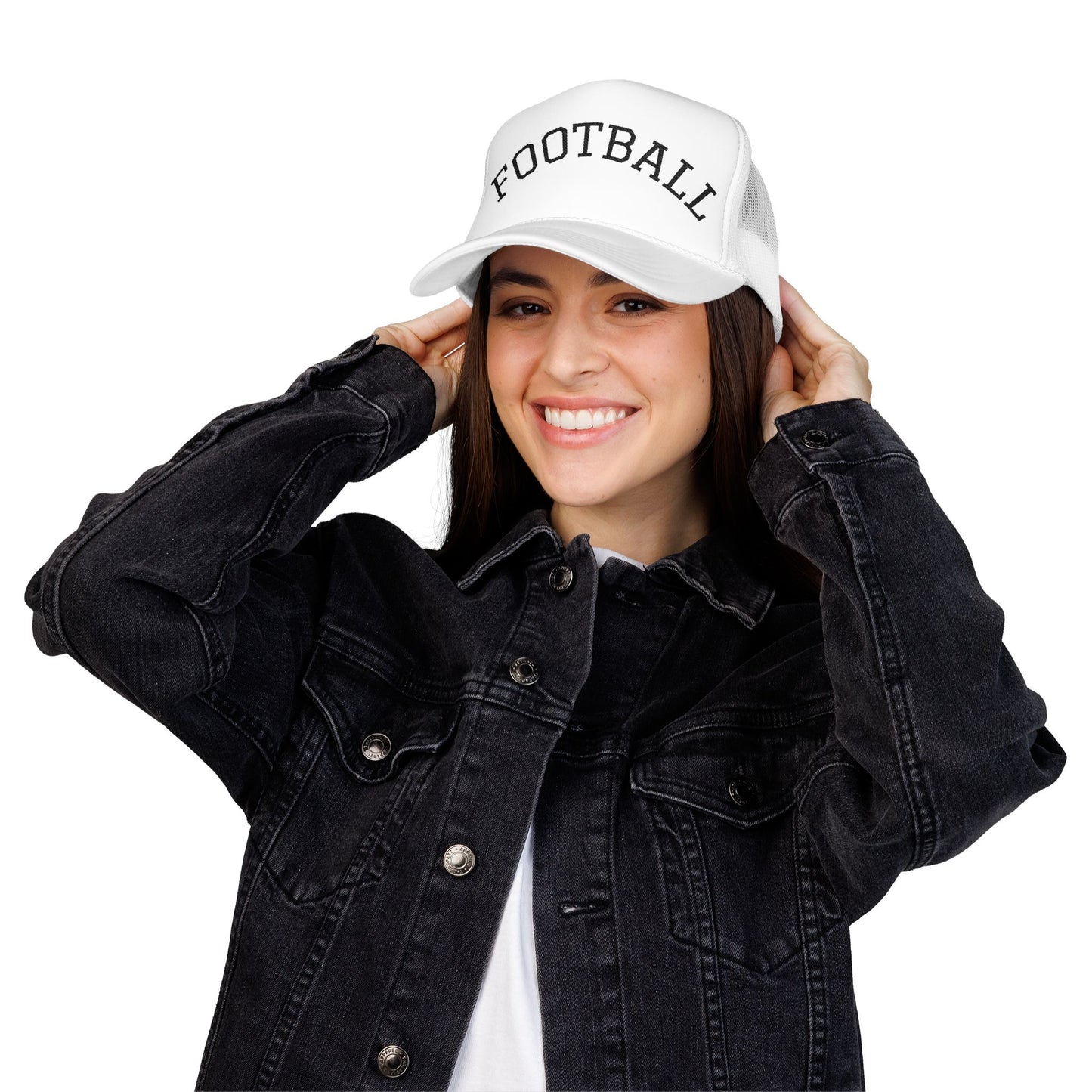 Football Embroidered Foam Trucker Hat | Sports Cap, Gift for Athletes, Summer Hat, Outdoor Activities, Fan Gear