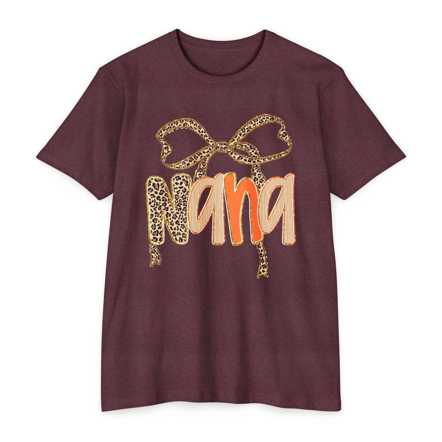 Leopard Bow Nana T-shirt, Unisex Graphic Tee for Grandmothers, Mother's Day Gift, Birthday Shirt, Cute Casual Wear