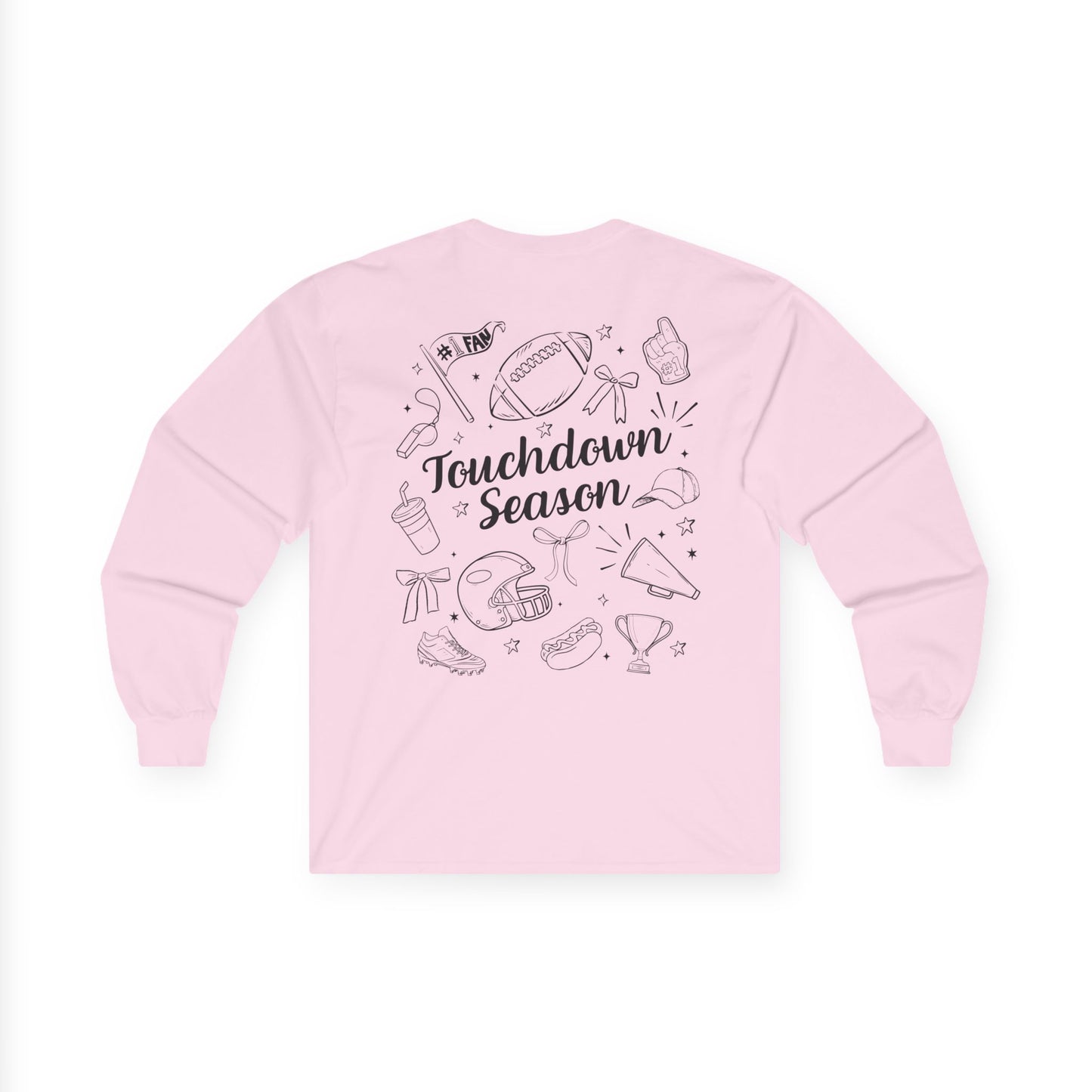 Touchdown Season Long Sleeve Tee | Unisex Cotton Shirt for Football Fans, Sports Gift, Game Day Apparel, Comfy Layering, Casual Style