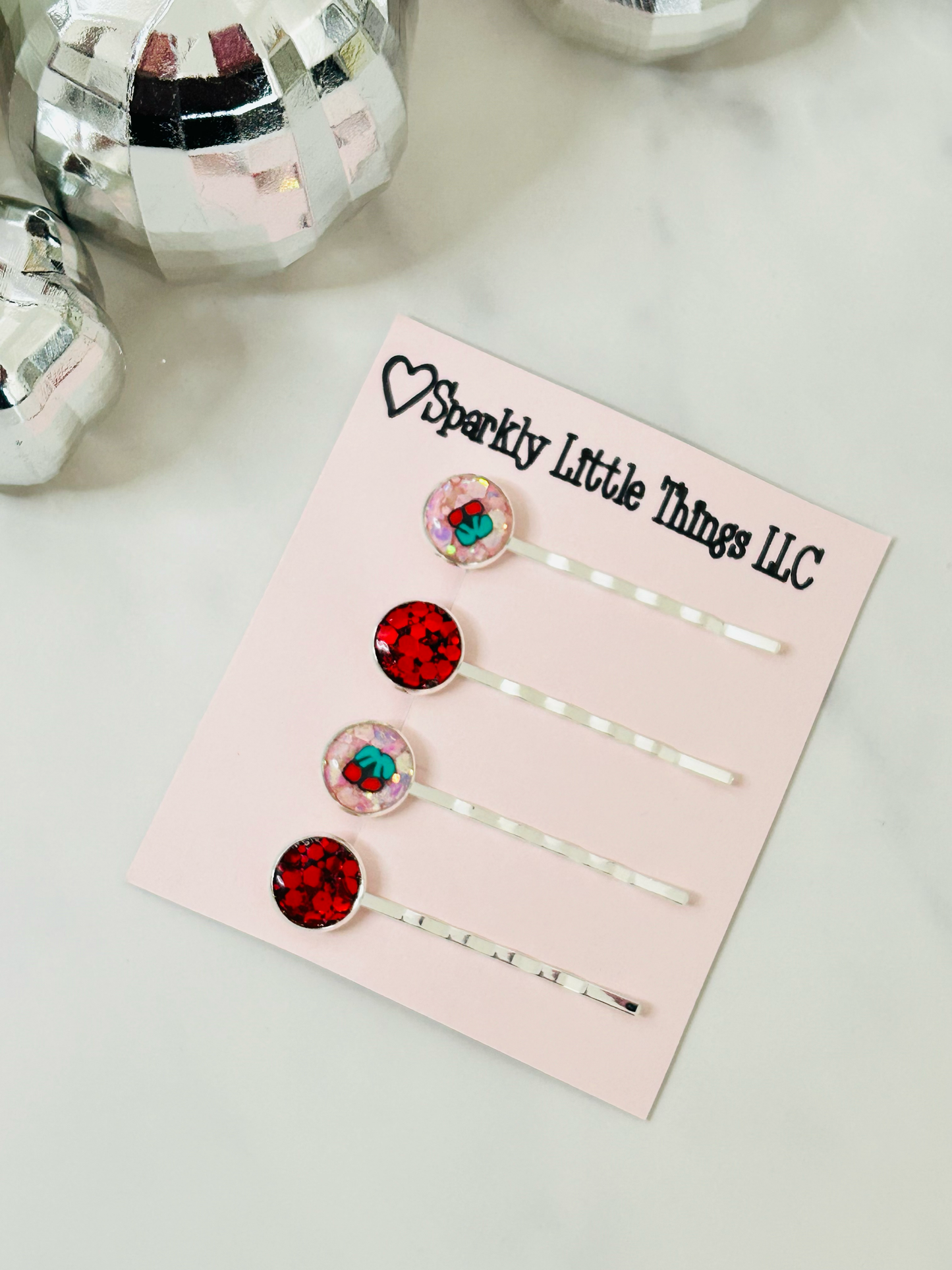 Cherry Cute sparkle pins