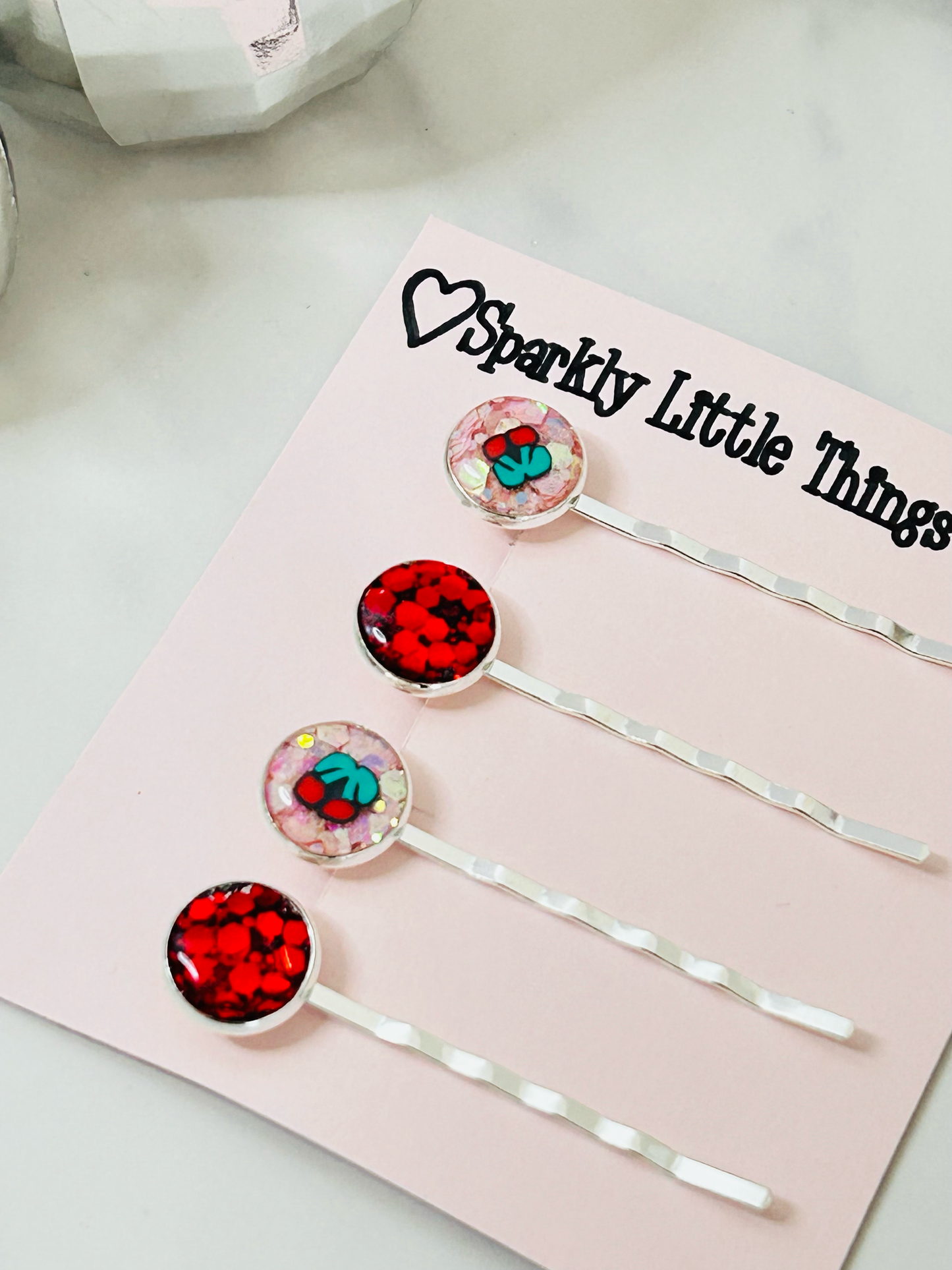 Cherry Cute sparkle pins