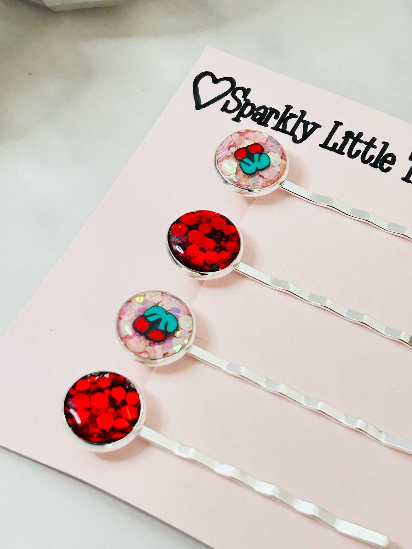 Cherry Cute sparkle pins