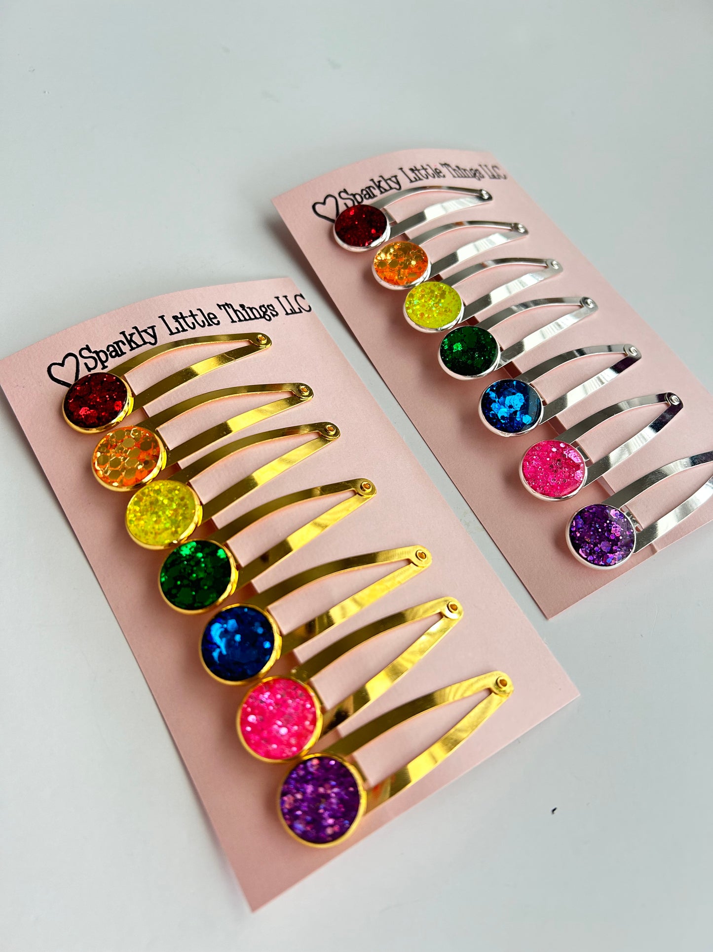 Rainbow snap clip set